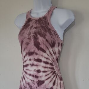 Chic Tie-Dye Midi Dress in Pink and Purple